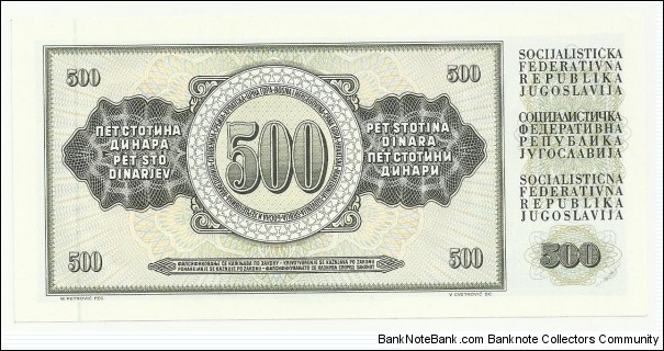 Banknote from Yugoslavia year 1986