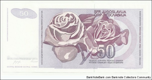 Banknote from Yugoslavia year 1990