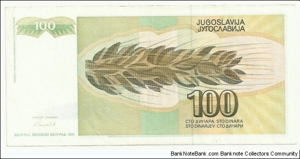 Banknote from Yugoslavia year 1991