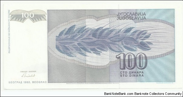 Banknote from Yugoslavia year 1992