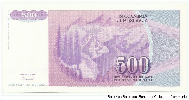 Banknote from Yugoslavia year 1992