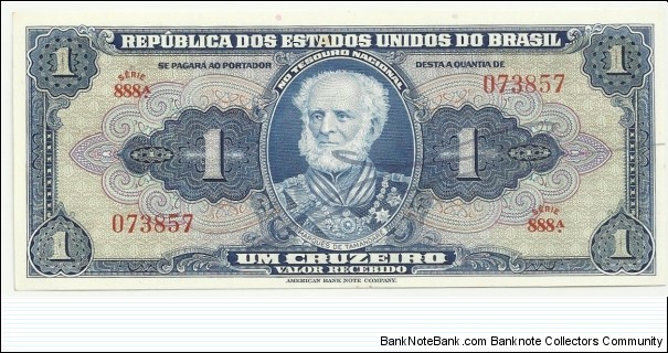 Brasil 1 Cruzeiro 1944 Banknote