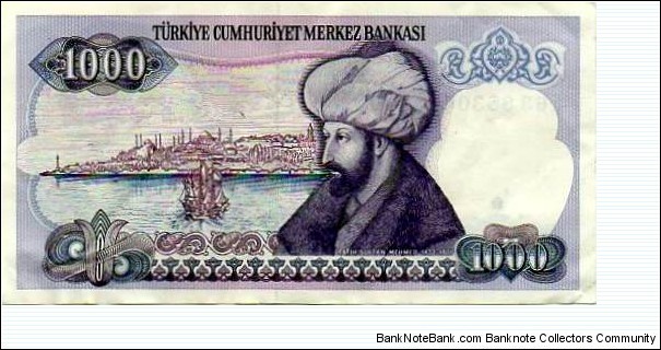 Banknote from Turkey year 1986