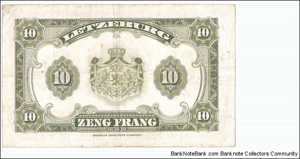 Banknote from Luxembourg year 1944