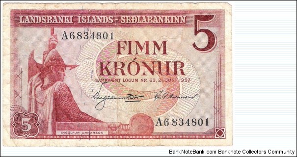 5 Kronur(1957) Banknote