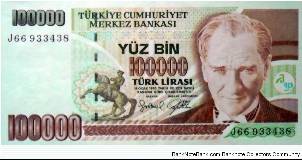 100.000 Lira Banknote