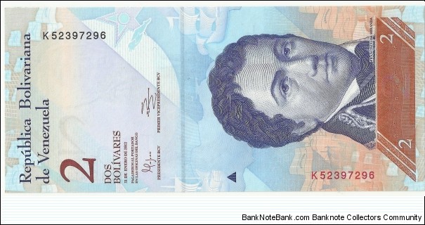 VenezuelaBN 2 Bolivares 2012 Banknote