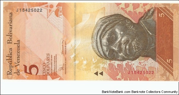 VenezuelaBN 5 Bolivares 2008 Banknote