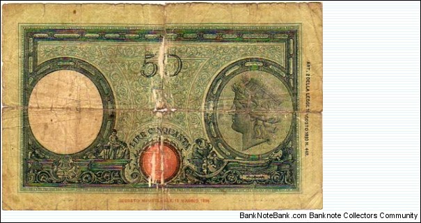 Banknote from Italy year 1943