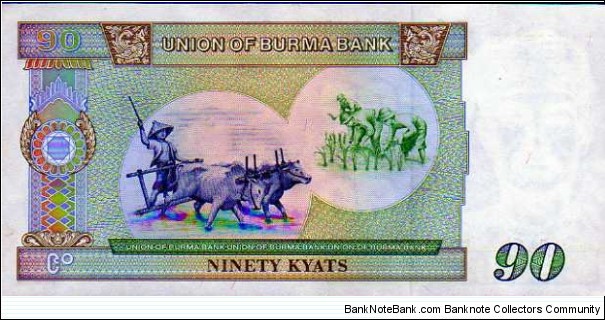 Banknote from Myanmar year 1987