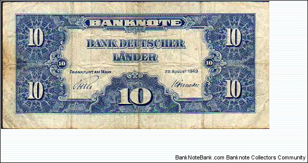 Banknote from Germany year 1949