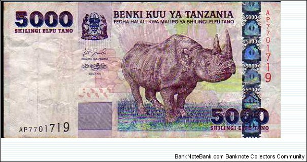 5000 Shilingi / Shillings__
pk# 38 Banknote