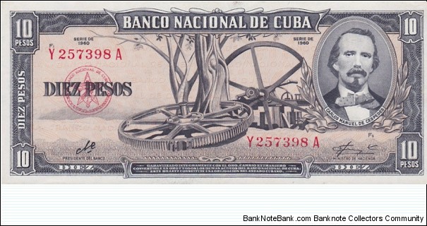 Cuba P88c (10 pesos 1960) (Signature Che)
 Banknote