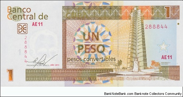 Cuba PFX46 (1 peso convertible 2013) Banknote