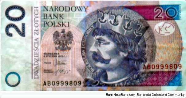 20 Złotych AB0999809  Banknote