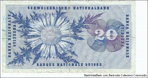 Banknote from Switzerland year 1973
