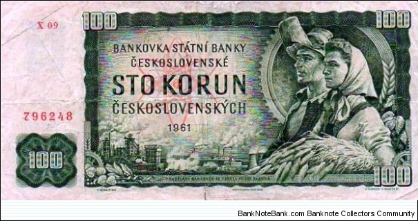 100 Korun Ceskoslovenskych  Banknote