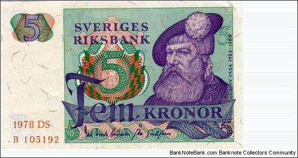 Sveriges Riksbank 
5 Kronor Banknote