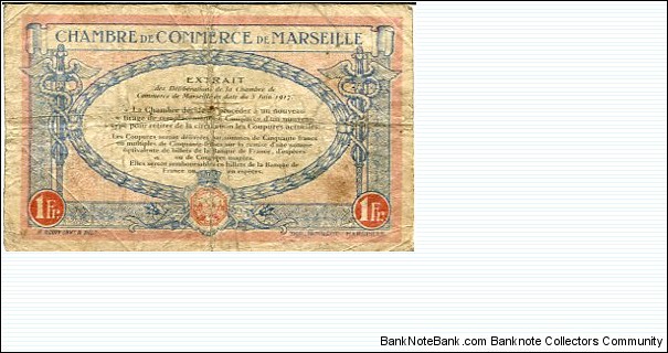 Banknote from France year 1917