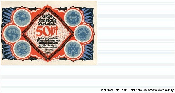 *NOTGELD*__
50 Pfenning__
pk# NL__
Bielefeld 15.05.1921 Banknote