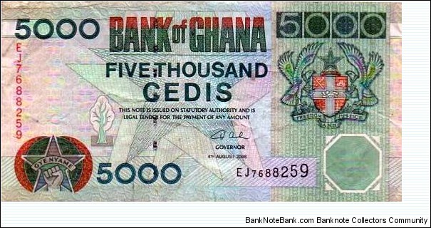 Bank of Ghana - 5000 Cedis Banknote