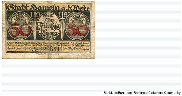 Banknote from Germany year 1918