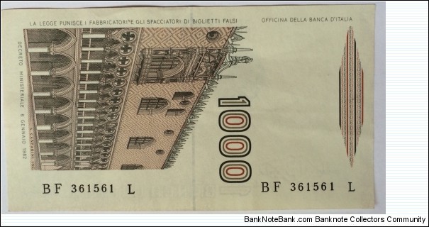 Banknote from Italy year 1982