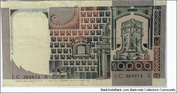 Banknote from Italy year 1982