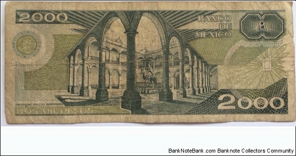 Banknote from Mexico year 1987