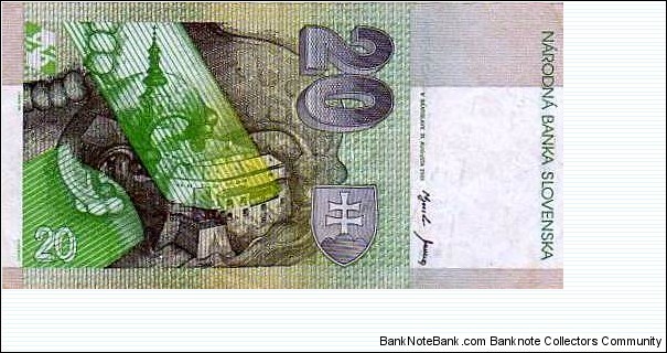 Banknote from Slovakia year 2001