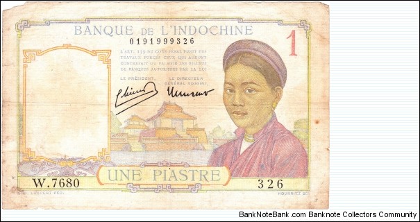 From French colonial times. Banknote