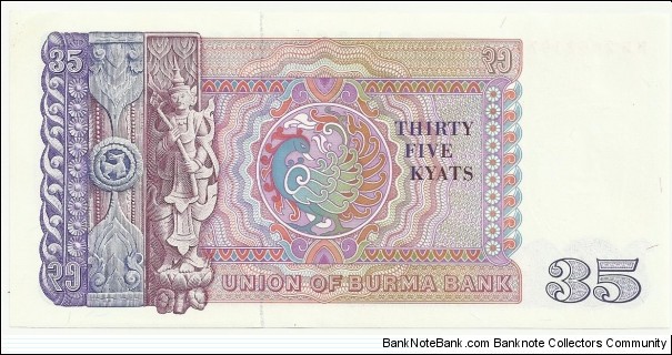 Banknote from Myanmar year 1986