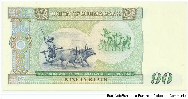 Banknote from Myanmar year 1987