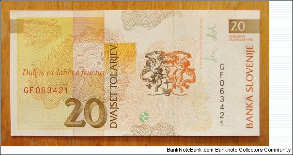 Banknote from Slovenia year 1992
