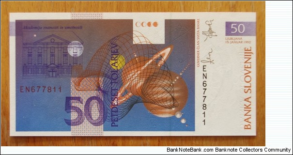 Banknote from Slovenia year 1992