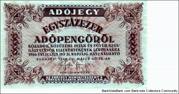 100000 Adopengo Banknote