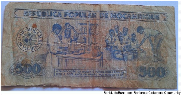 Banknote from Mozambique year 1986