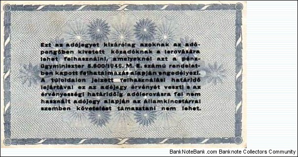 Banknote from Hungary year 1946