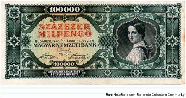 100000 Milpengo Banknote