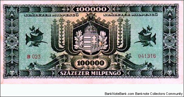 Banknote from Hungary year 1946