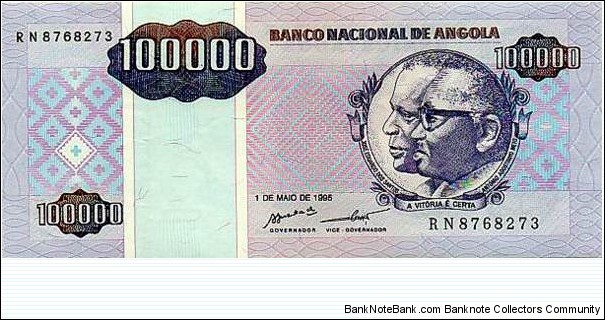 Banco Nacionale de Angola - 100000 Kwanzas Banknote