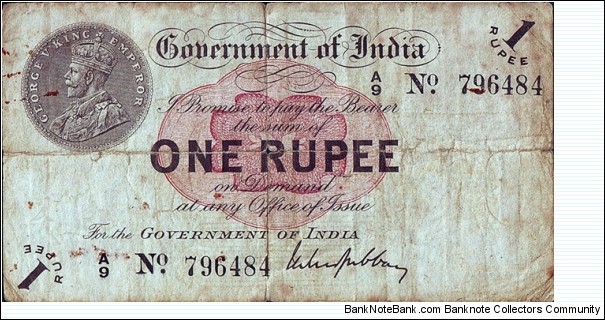 India 1917 1 Rupee.

Cawnpore issue.


Extremely difficult to find! Banknote