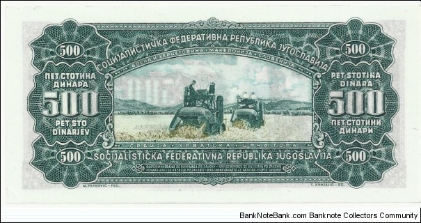 Banknote from Yugoslavia year 1963