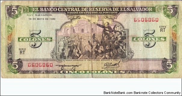 5 colones Banknote