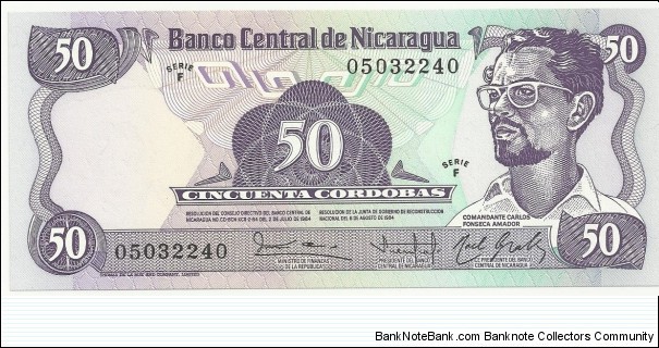 NicaraguaBN 50 Cordobas 1984 Banknote