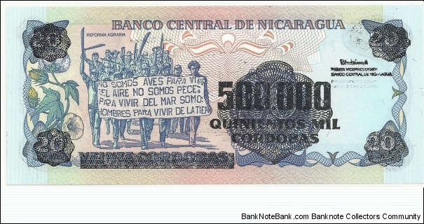 Banknote from Nicaragua year 1990