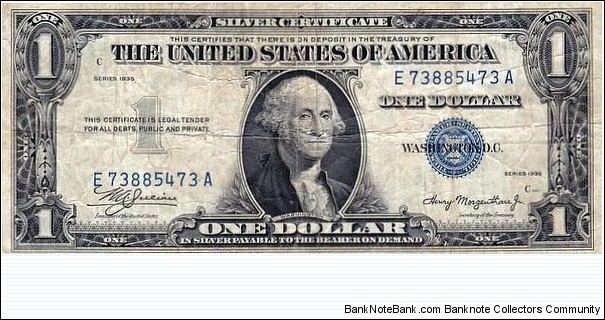 1$ Silver Certificate Banknote