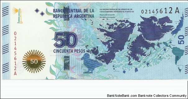 ArgentinaBN 50 Pesos ND(2015) Banknote