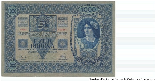 AustroHungary 1000 Korona 1902(Hungarian) Banknote