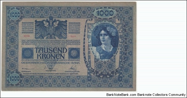 AustroHungary 1000 Kronen 1902(German)1 Banknote